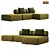 Modern Modular Domkapa Shinto Sofa 3D model small image 3