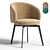 Modern Upholstered Metal Dining Chair 3D model small image 1