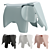 Modern Eames Elephant Chair Replica 3D model small image 1