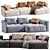 Sleek Pixel Modular Sofa Ensemble 3D model small image 1