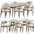 Clover Extending Dining Set Oak 3D model small image 3