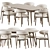 Clover Extending Dining Set Oak 3D model small image 4