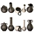 Handcrafted Clay Vases Set 3D model small image 3