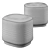 Ciro Square Brown Pouf 3D model small image 2