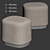 Ciro Square Brown Pouf 3D model small image 3