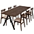 Elegant Carradale Dining Set 3D model small image 2