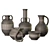 Handcrafted Wabi-Sabi Clay Vases 3D model small image 5