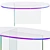 Shimmer Oval Glass Dining Table 3D model small image 3