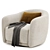 Addie Swivel Armchair - Trio 3D model small image 4