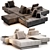 Elegant Lilas Mosaique Sofa Set 3D model small image 1