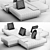 Elegant Lilas Mosaique Sofa Set 3D model small image 4