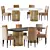  Rustic Dining Set Nordfeld Anaco 3D model small image 1