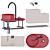 Italian Combo Wash Station 3D model small image 1