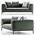 Flexform PERRY UP Modern Sofa 3D model small image 2