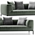 Flexform PERRY UP Modern Sofa 3D model small image 5