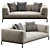 Flexform PERRY UP Modern Sofa 3D model small image 8