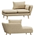 Stylish Beryl Loveseat in Beige 3D model small image 5