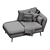 Stylish Beryl Loveseat in Beige 3D model small image 6