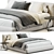Luxury Boucle Bed in Neutral Tones 3D model small image 1