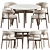  Modern Dining Set Furniture 3D model small image 1