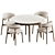  Modern Dining Set Furniture 3D model small image 2