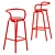 Modern Red Metal Wood Stool 3D model small image 1