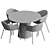 Modern Scandinavian Dining Set 3D model small image 5