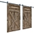  Corrugated Metal and Wood Barn Door 3D model small image 1