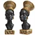 African Girl Bust Decor Sculpture 3D model small image 6