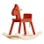 Vibrant Red Rocking Horse Toy 3D model small image 1