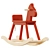 Vibrant Red Rocking Horse Toy 3D model small image 2