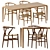  Scandinavian Chic Dining Set 3D model small image 1