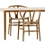  Scandinavian Chic Dining Set 3D model small image 3
