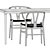  Scandinavian Chic Dining Set 3D model small image 5
