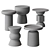 Minimalist Marble Side Tables 3D model small image 3