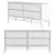 Modern Grey Sideboard with Walnut Veneer 3D model small image 3