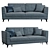 Modern Grace 3-Seater Sofa 3D model small image 1