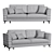 Modern Grace 3-Seater Sofa 3D model small image 4