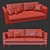 Modern Grace 3-Seater Sofa 3D model small image 5