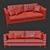 Modern Grace 3-Seater Sofa 3D model small image 6