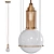 Midcentury Opal Glass Pendant Light 3D model small image 1