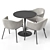 Eliza Velvet Beige Chair & Tulip White Table 3D model small image 4