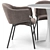 Eliza Velvet Beige Chair & Tulip White Table 3D model small image 5