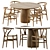 Scandinavian Dining Set in Oak 3D model small image 1