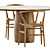Scandinavian Dining Set in Oak 3D model small image 3