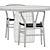 Scandinavian Dining Set in Oak 3D model small image 5