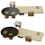 Italian Marble Coffee Table Set 3D model small image 1