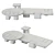 Italian Marble Coffee Table Set 3D model small image 5