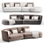 Luxury Italian Duo Sofa Solution 3D model small image 4