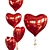 Heart-Shaped Foil Balloons, 3D Model 3D model small image 3